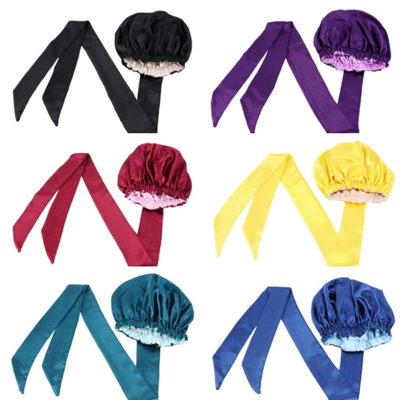 Satin-lined Wrap bonnets - Picture 3 of 16